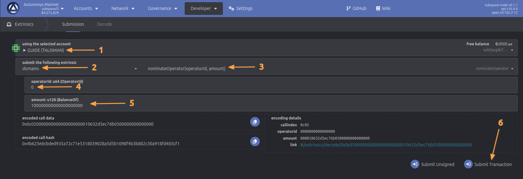 Staking Configuration Steps